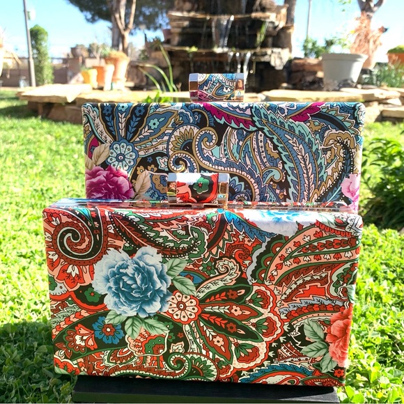Red Paisley Clutch Handbag NWT